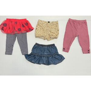 Baby Girl 9 Months Clothing Bundle Lot of 4 // 2 pants 1 short 1 skirt